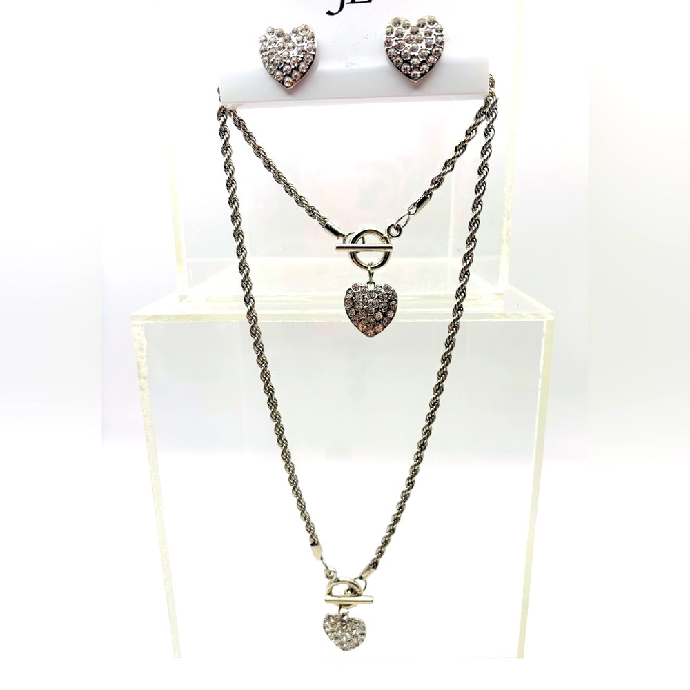 Dazzling JL Cubic Zirconia Heart Set